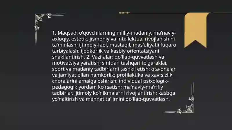 Sinfdan va maktabdan tashqari tarbiyaviy ishlar kontseptsiyasi 3