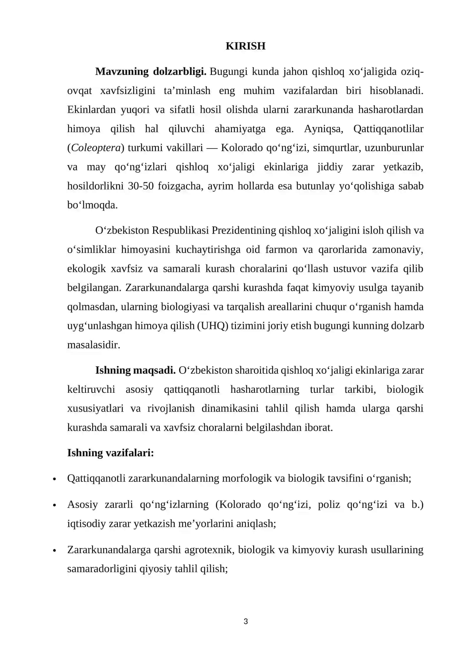 O’ZBEKISTONDA TARQALGAN ZARARLI QO’NG’IZLAR VA ULARGA QARSHI KURASH CHORALARI 3