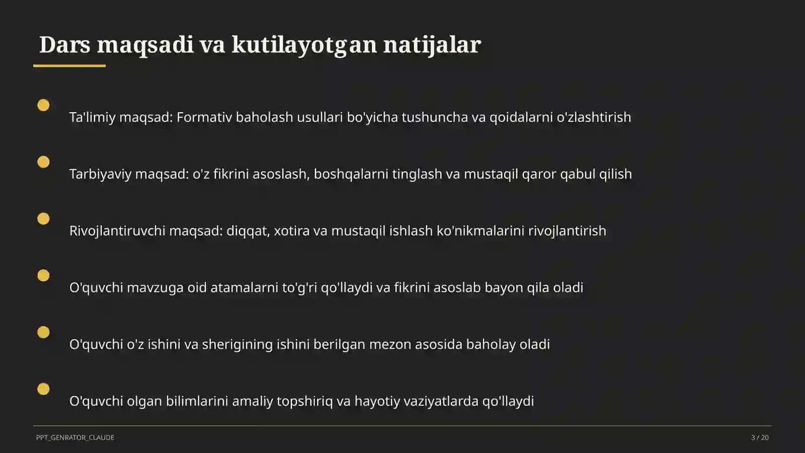 Formativ baholash usullari 3