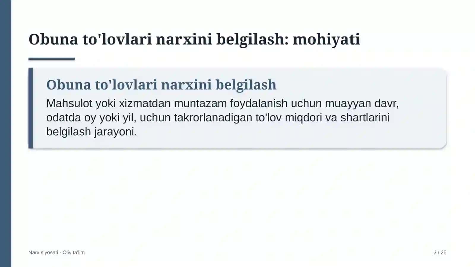 sun'iy yo'ldosh aloqasida obuna to'lovlari narxini belgilash 2007 3