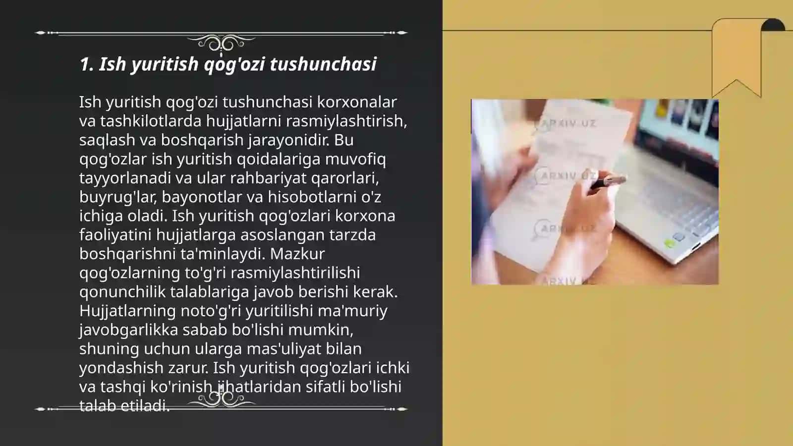Ish yuritish qog'ozi: Tavsifnoma 3