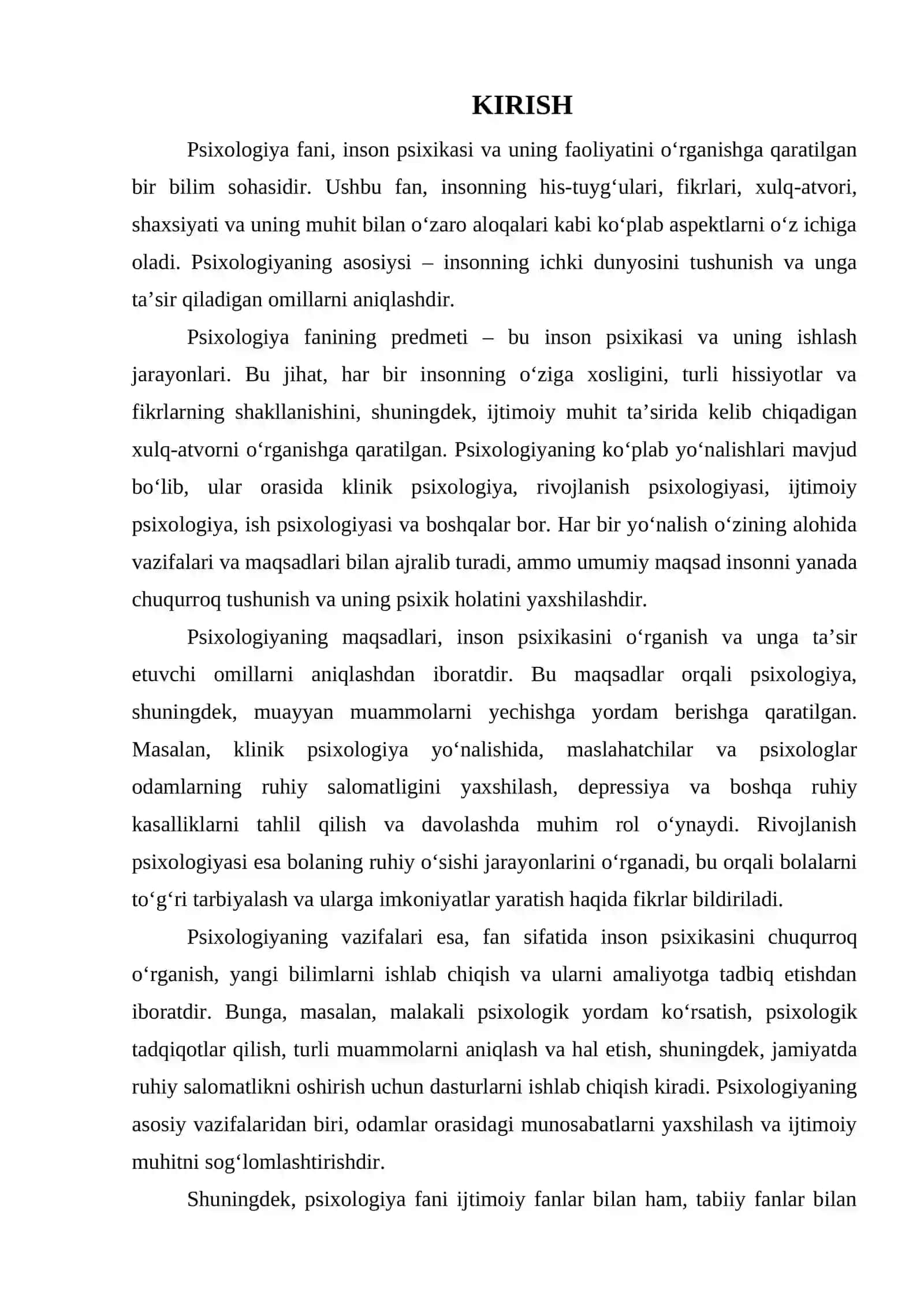 PSIXOLOGIYA FANINING PREDMETI, MAQSADI VA VAZIFALARI 3