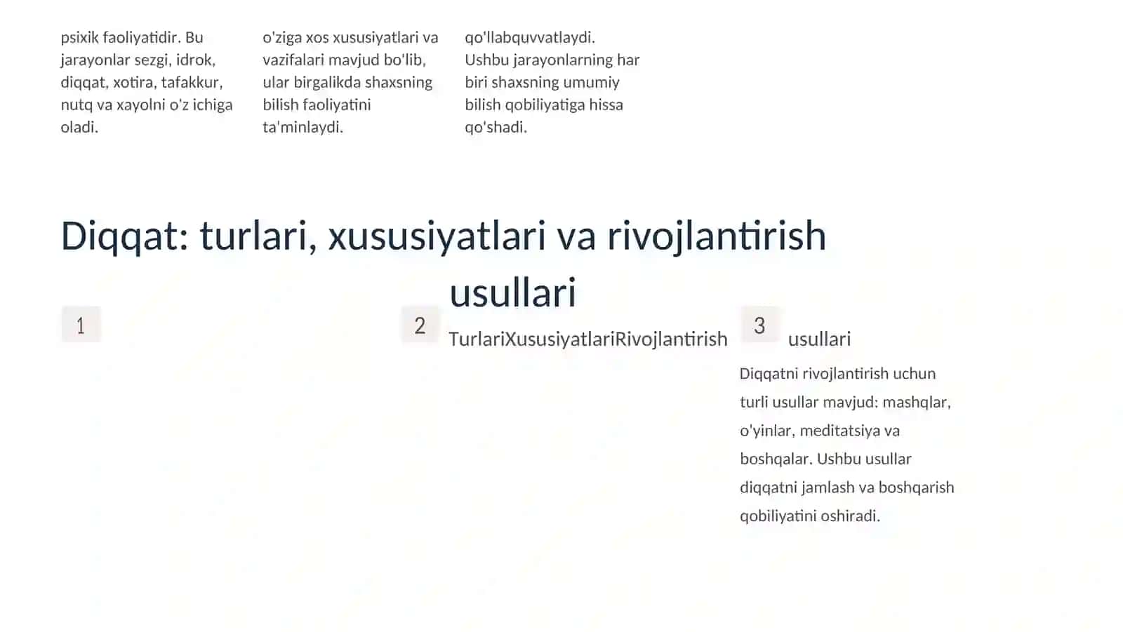 Bilish jarayonlari va xususiyatlari 3