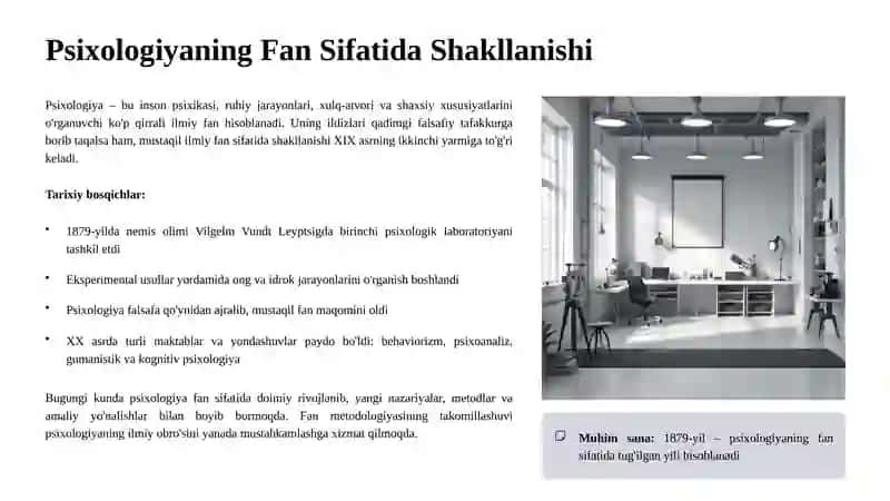 Psixologiya Fanining Metodologik Asoslari: O'ziga Xos Jihatlar 3
