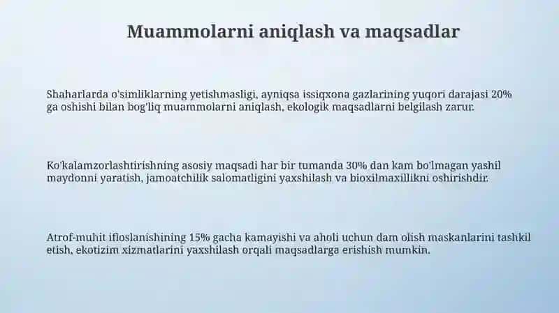 Shahar tumanlarini ko‘kalamzorlashtirish 3