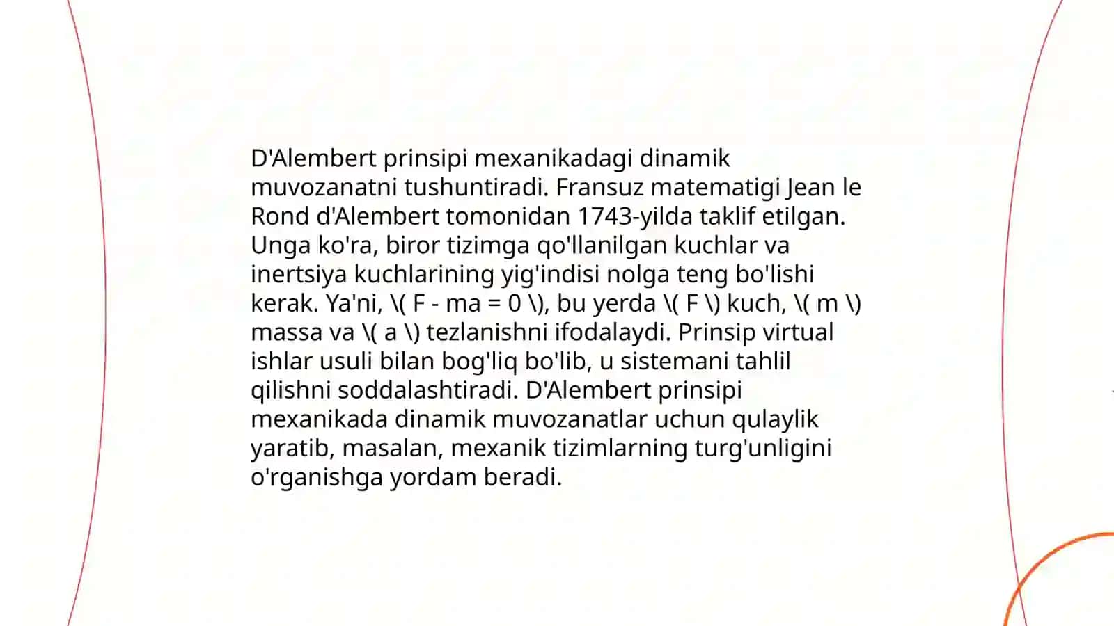 D'Alambert prinsipi 3