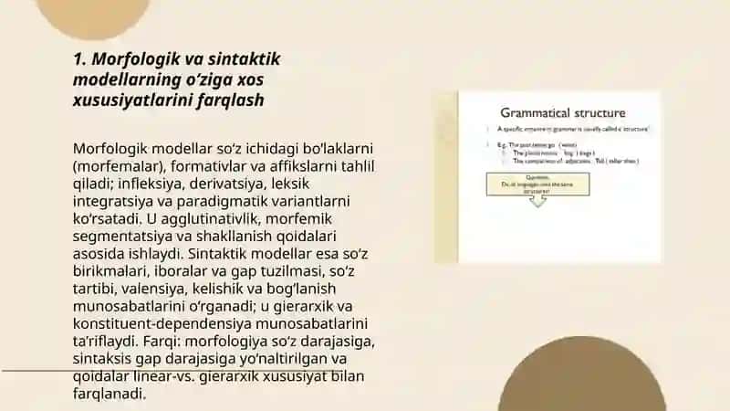 Morfologik va sintaktik modellarning xususiyatlari 3