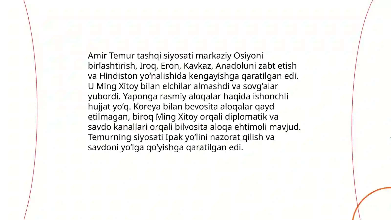 Amir Temur davlatining boshqaruvi va Yaponiya va Koreya 3