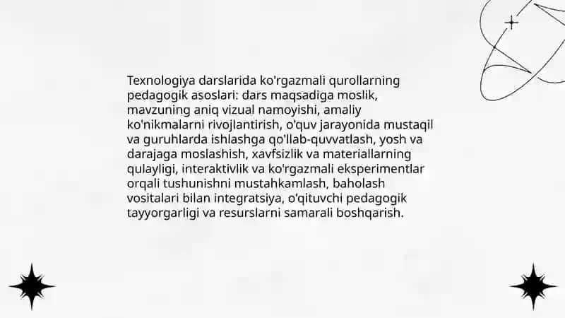 Texnologiya darslarida ko'rgazmali qurollarning pedagogik asoslari 3