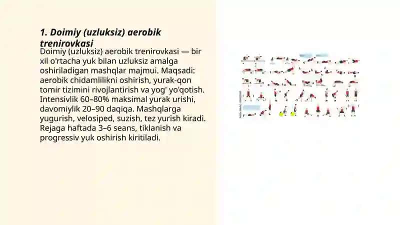 Doimiy (uzluksiz) aerobik trenirovkasi 3