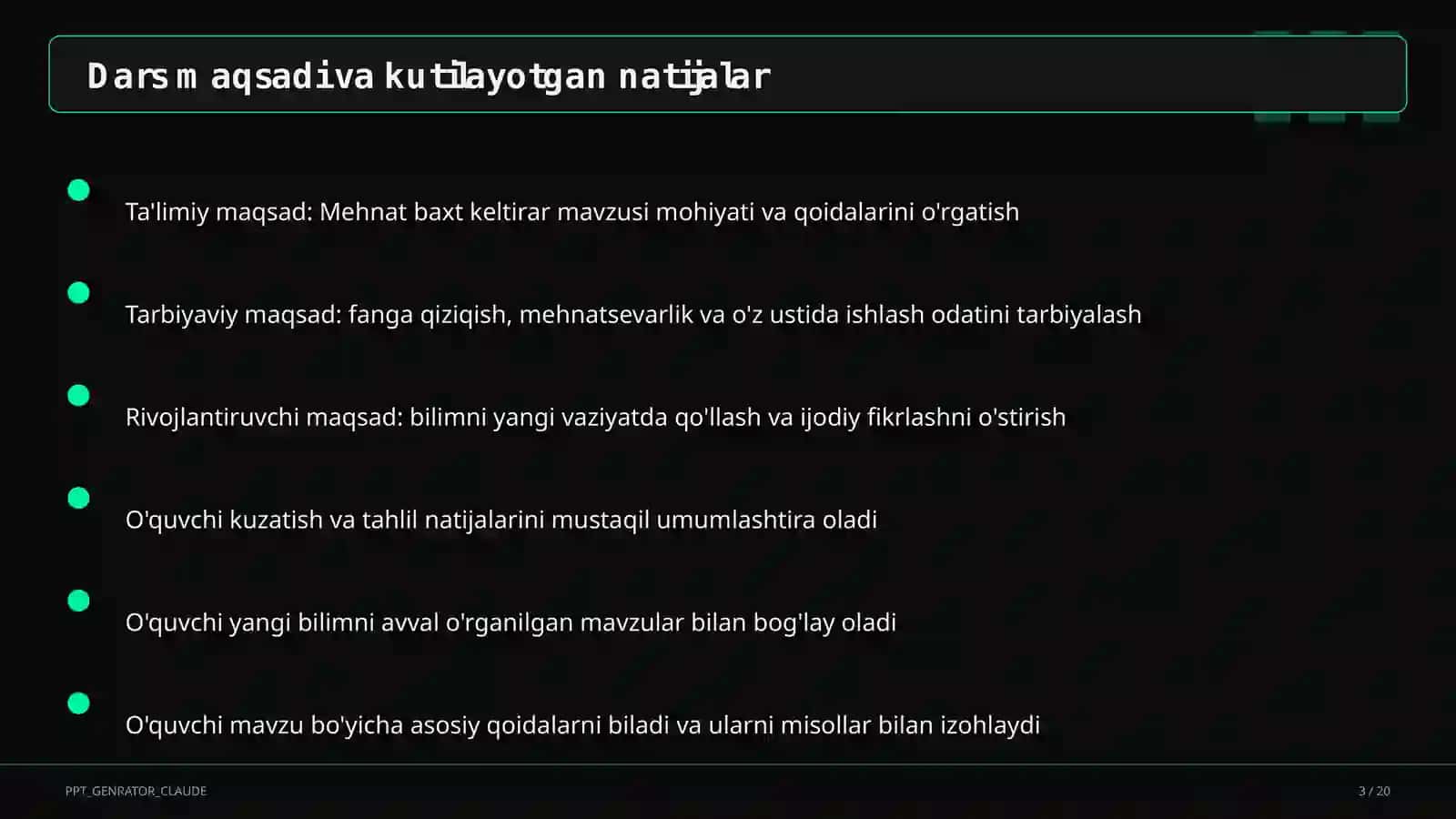 Mehnat baxt keltirar (3-sinf) 3