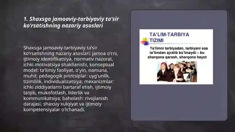 Shaxsga jamoaviy-tarbiyaviy ta'sir koʻrsatish usullari 3