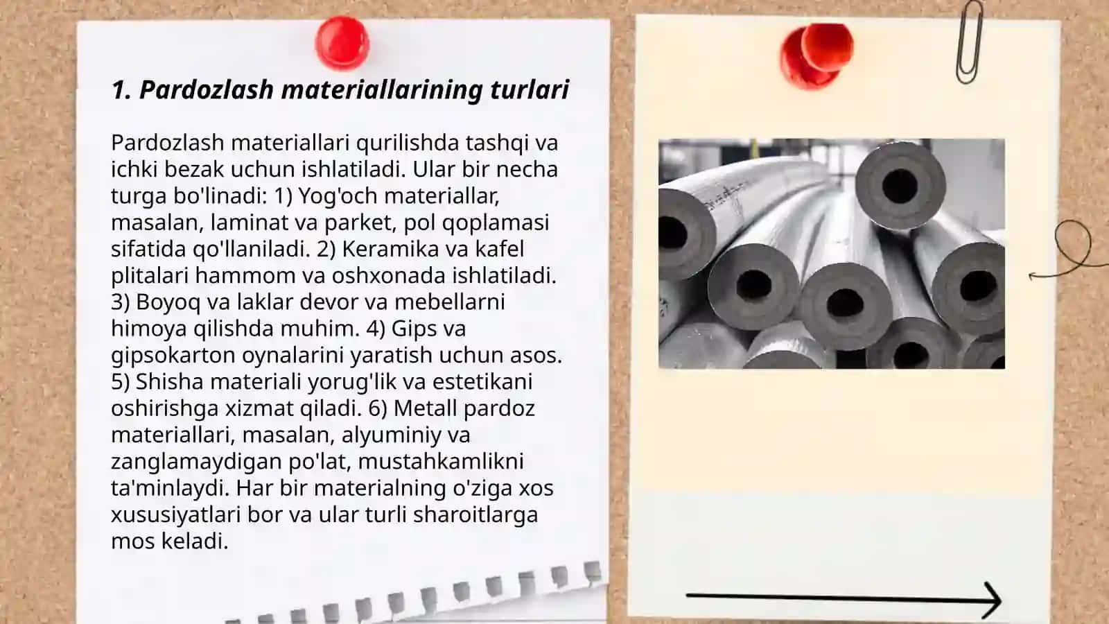 Pardozlash va issiqlik izolatsiya materiallari 3