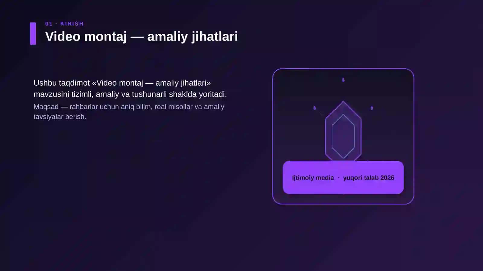 Video montaj — amaliy jihatlari 3