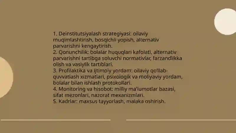 Ilk yoshdagi bolalar uchun muassasalarning deinstitutsiyalash masalalari 3