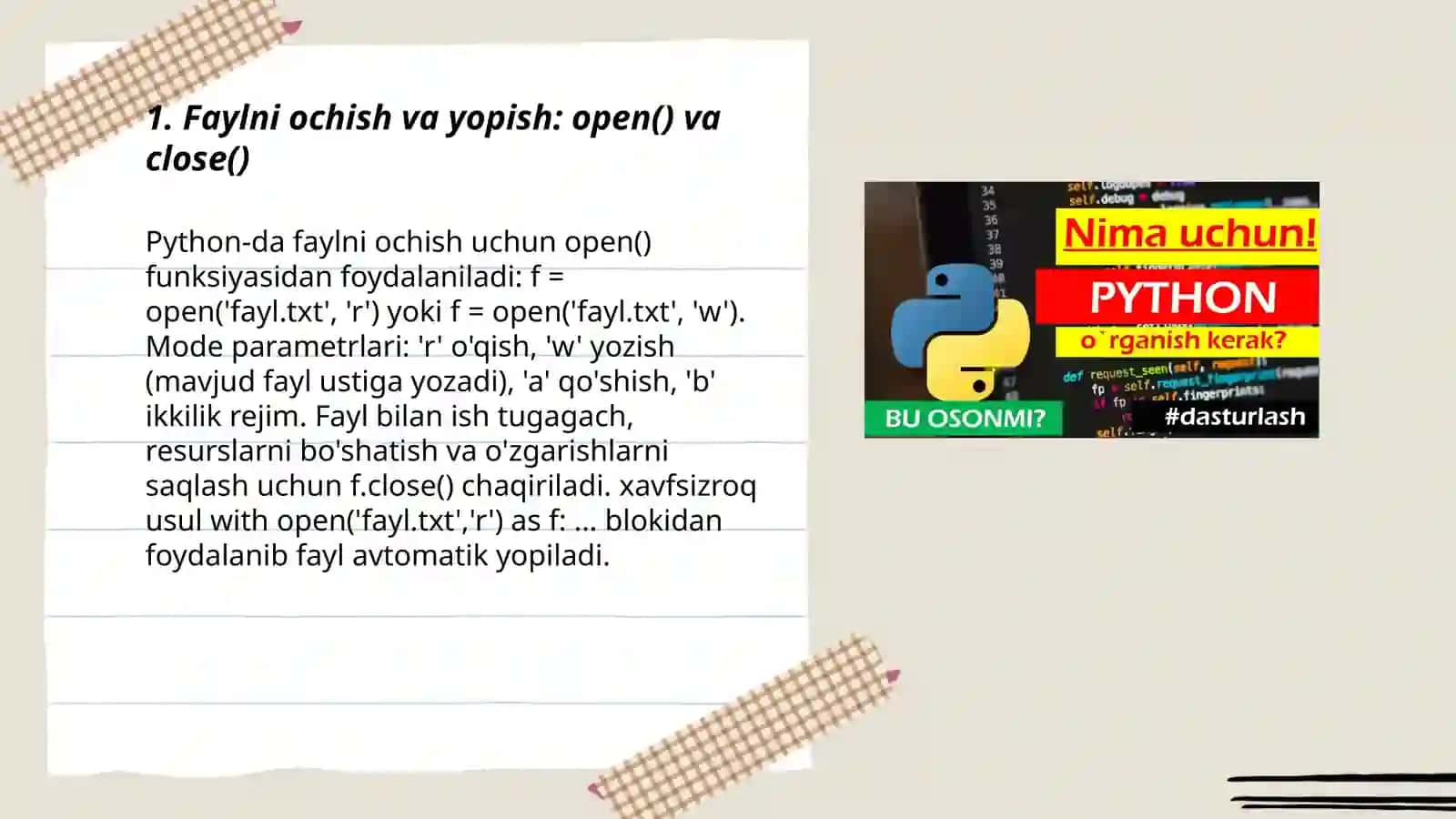 Fayl bilan ishlash 3