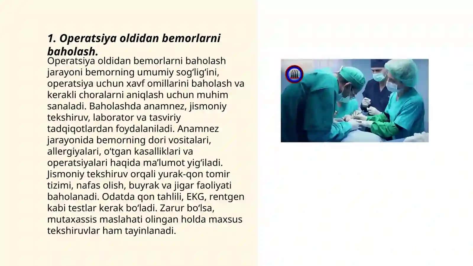 Operatsiyadan oldingi davri bemorlarni operatsiyaga tayyorlash usullari 3