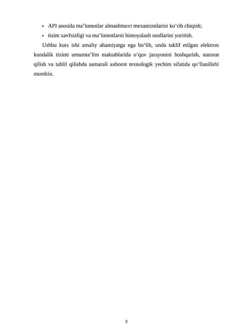 Mavjud Elektron Kundalik Tizimlarining Tahlili 3