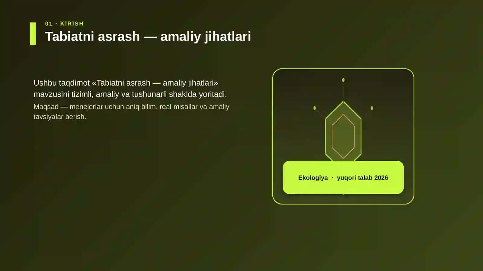 Tabiatni asrash — amaliy jihatlari 3