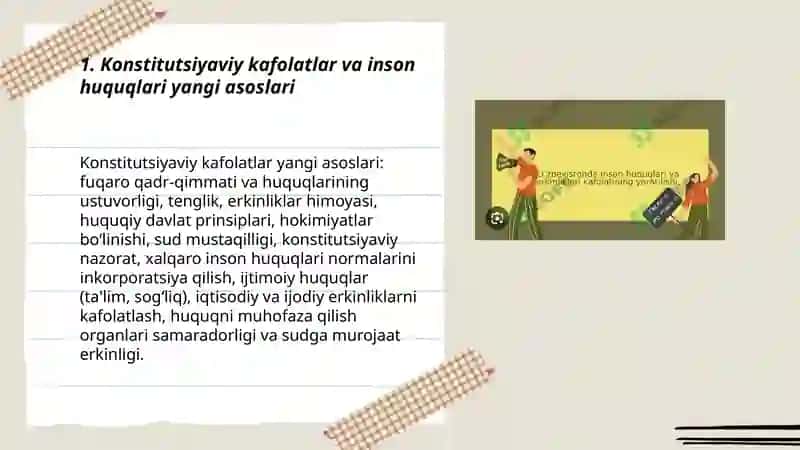 Yangi O‘zbekistonda inson haq-huquqlari va erkinliklari kafolatining yaratilishi 3