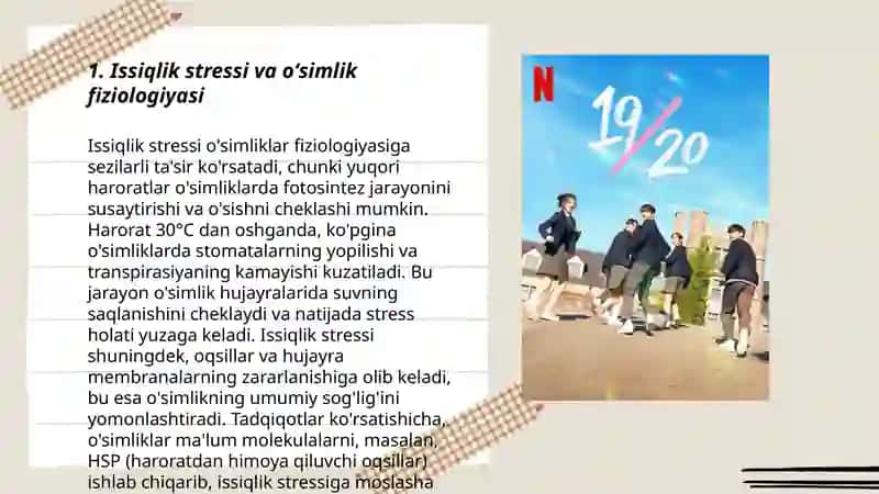 Oʻsimliklarning yuqori haroratga chidamliligining fiziologik asoslari 3