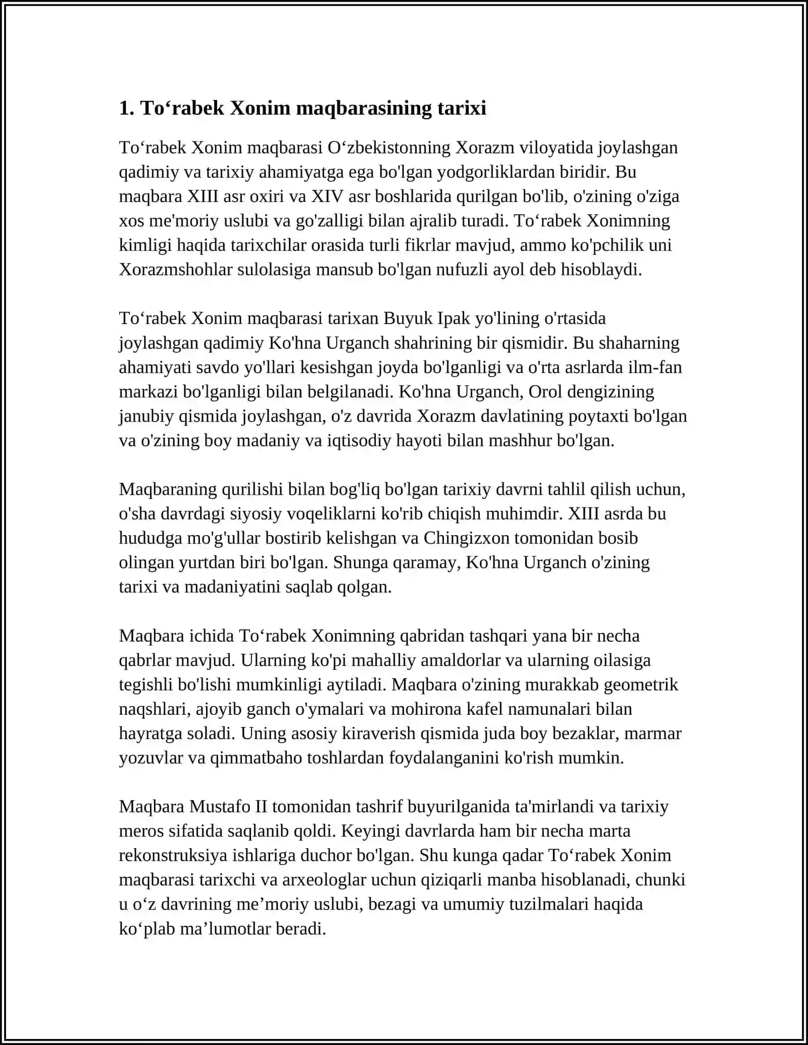 TOʻRABEK XONIM MAQBARASI 3