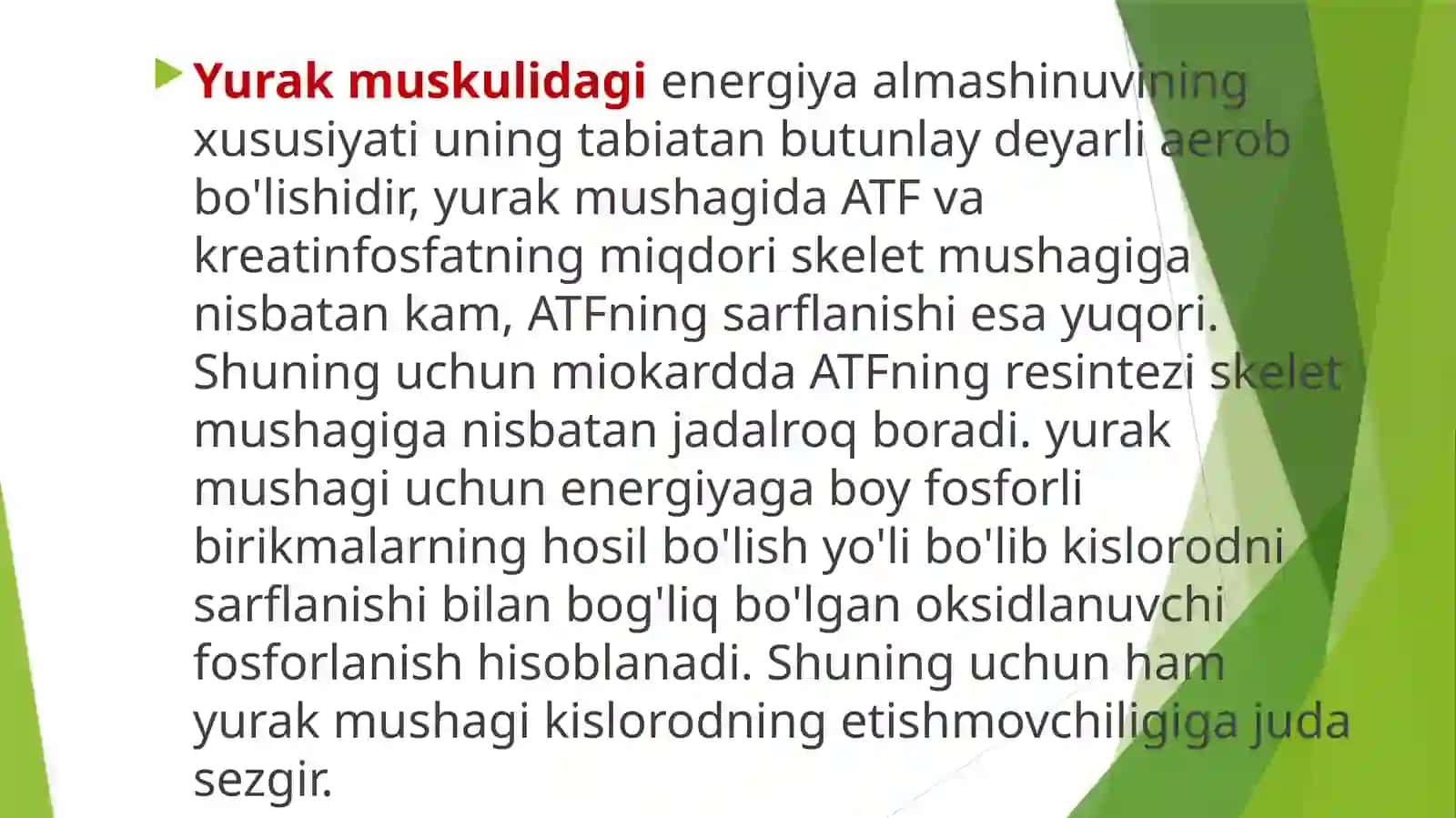 Yurak va mushak biokimyosi 3