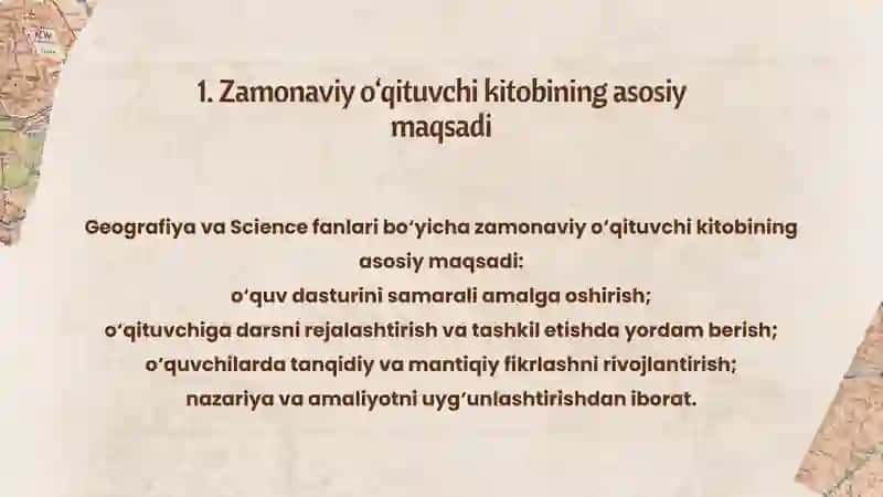 Zamonaviy o‘qituvchi kitobi: Geografiya va tabiiy fan 3