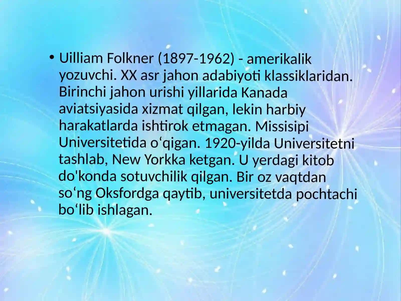 Folkner va uning asarlari 3