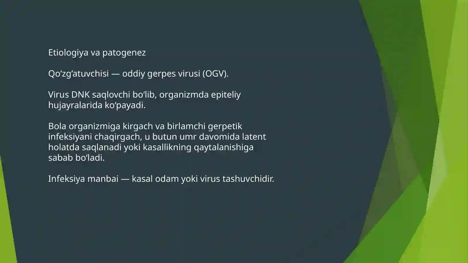 O'tkir gerpetik stomatit, 3