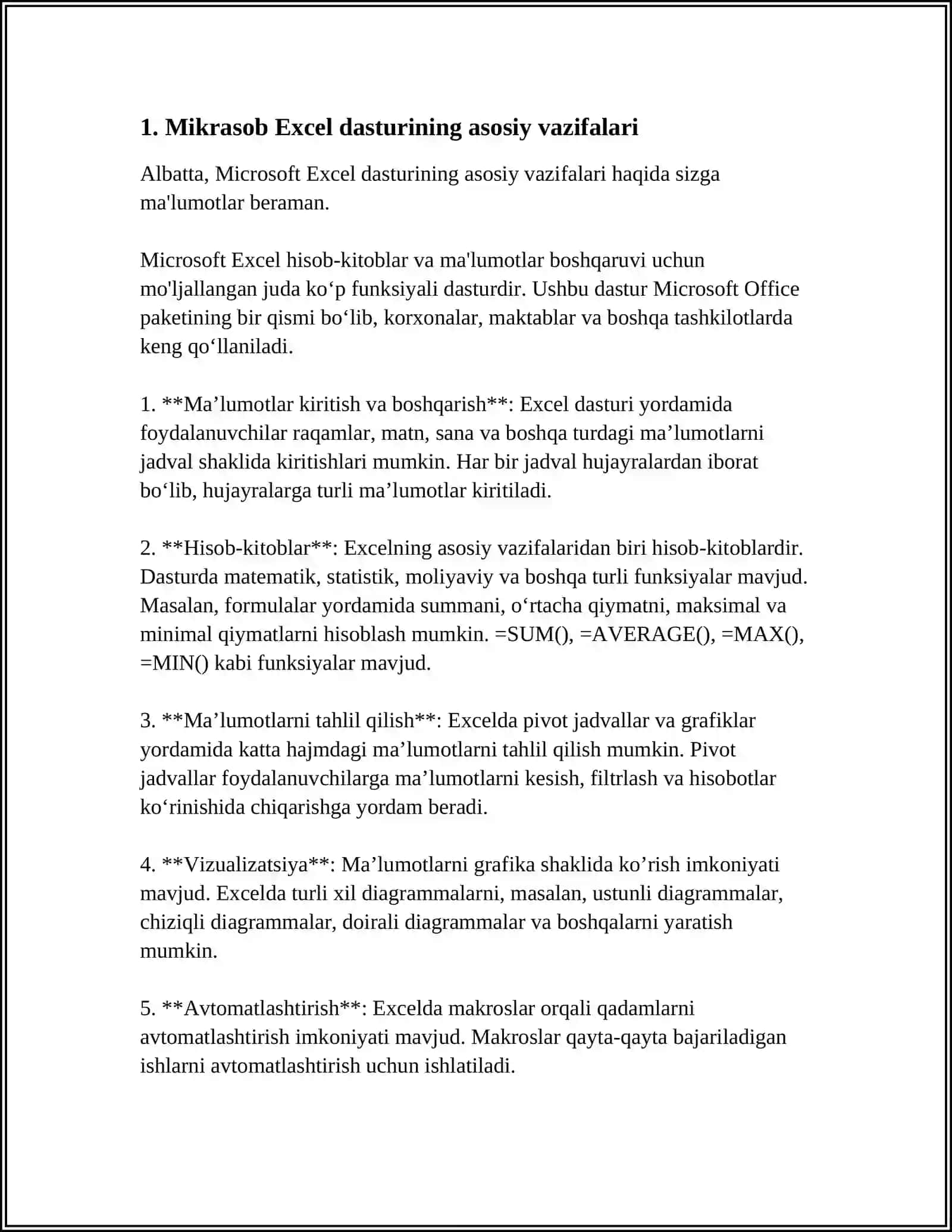 MIKRASOB EGZEL DASTURINING VAZIFALARI VA IMKONIYATLARI 3