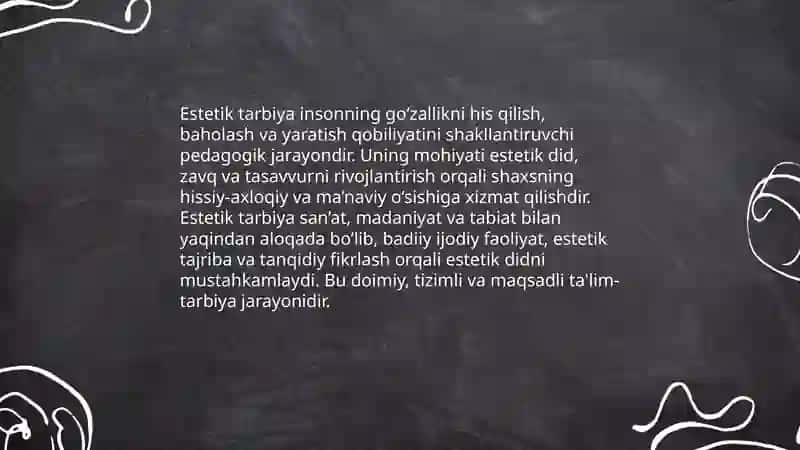 Estetik tarbiya haqida 3