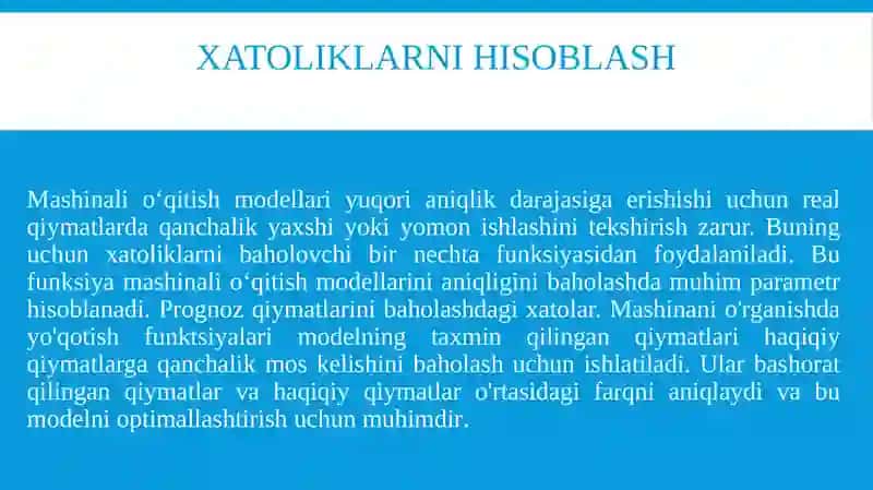 Xatoliklarni hisoblash 3