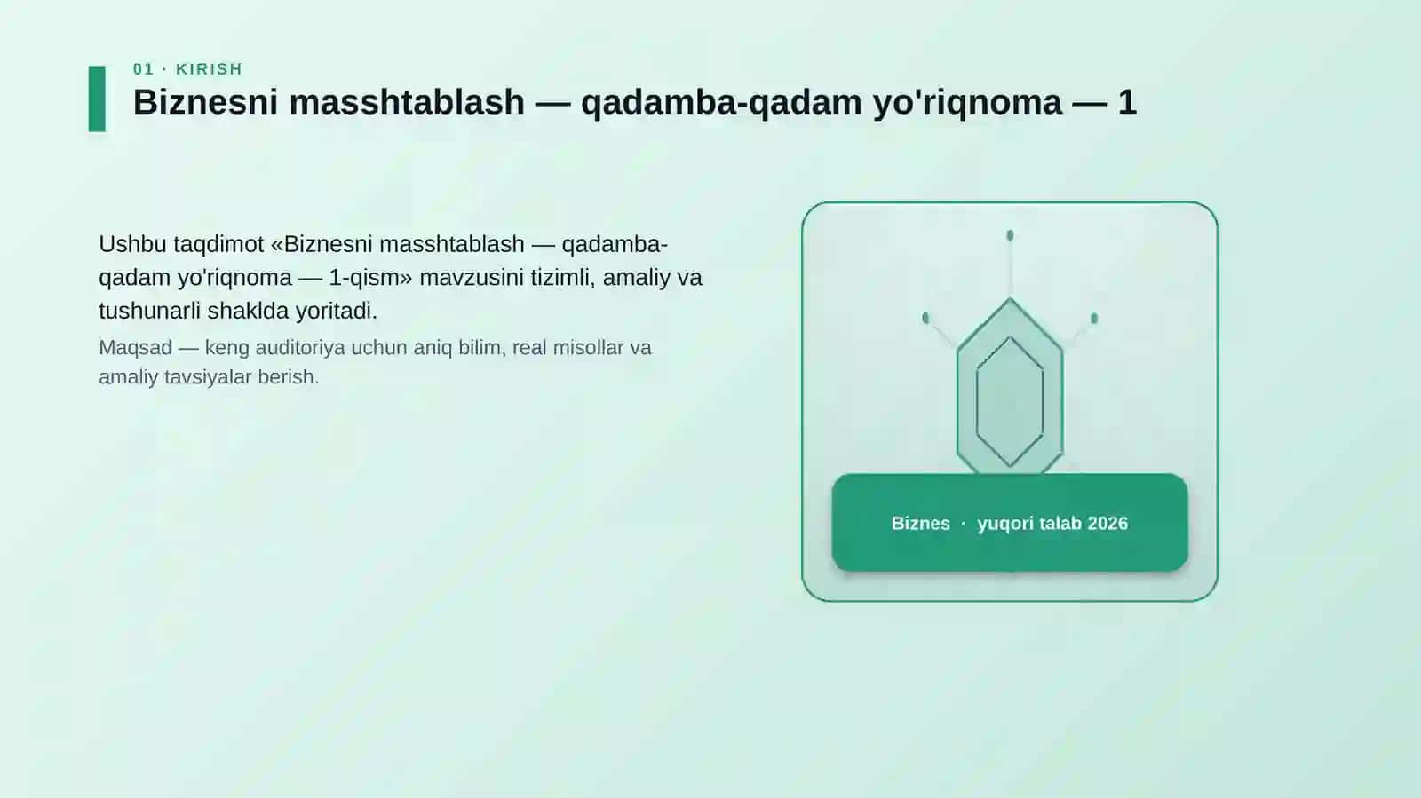 Biznesni masshtablash — qadamba-qadam yo'riqnoma — 1 3