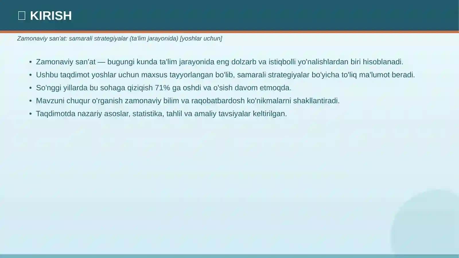 Zamonaviy san'at: samarali strategiyalar (ta'lim jarayonida) [yoshlar uchun] 3