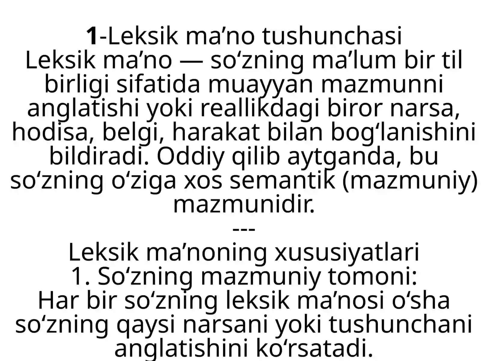 Uzual va okkazional leksikma'nolar 3