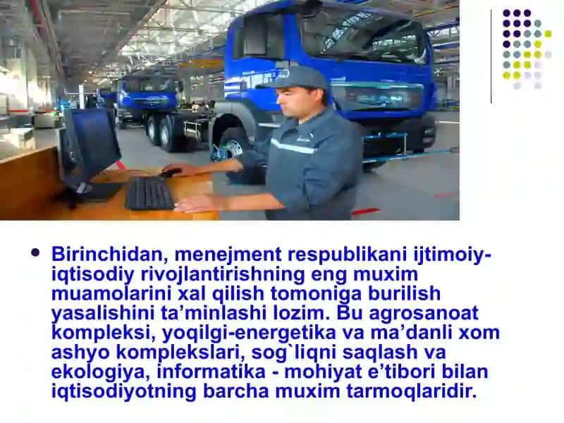 Ishlab chiqarish menejmentini takomillashtirishning ustivor yo’nalishlari 3