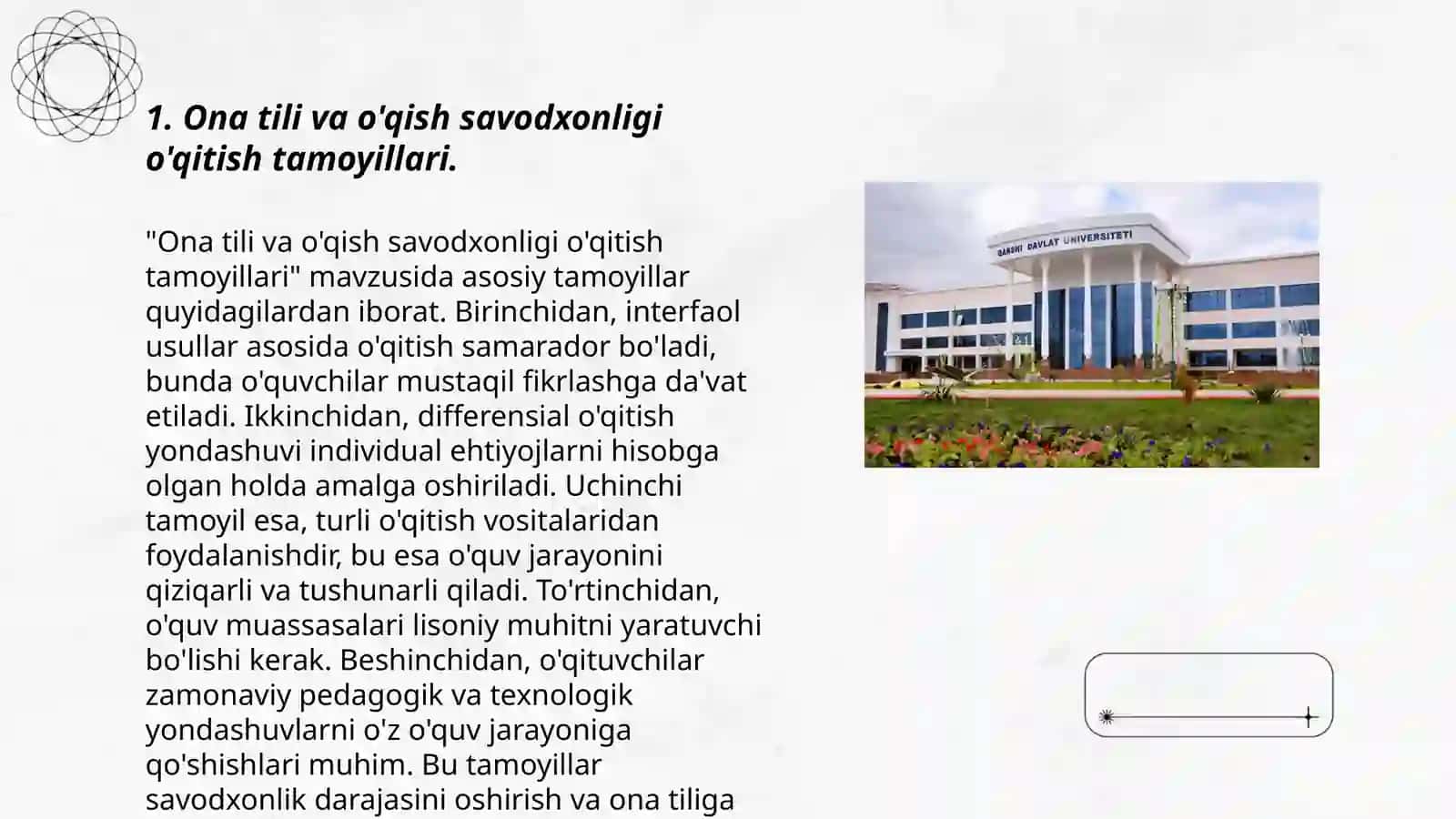Ona tili va o'qish savodxonligini o'qitish tamoyillari 3