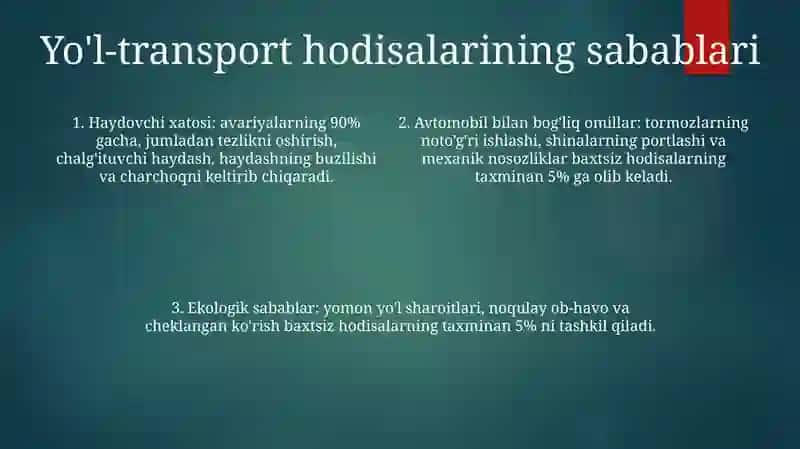 Shahar Yo‘L Va Ko‘Chalarida Harakat Xavfsizligini Ta’Minlash 3