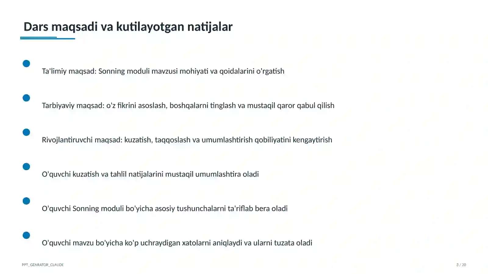 Sonning moduli (6-sinf) 3