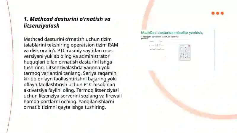 MATHCAD DASTURIDAN FOYDALANISH 3