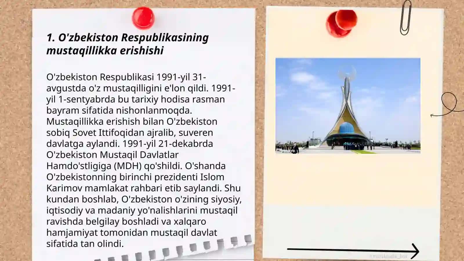 Mustaqillik yillarida O'zbekistondagi ma'naviy va madaniy taraqqiyot 3