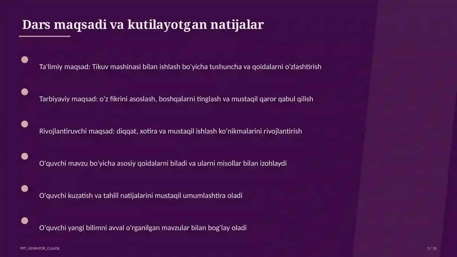 Tikuv mashinasi bilan ishlash (6-sinf) 3
