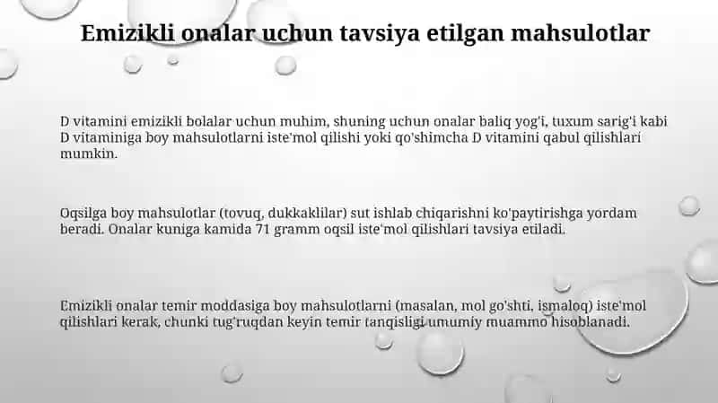 Emizikli bolalar uchun ovqatlanish tartibi 3