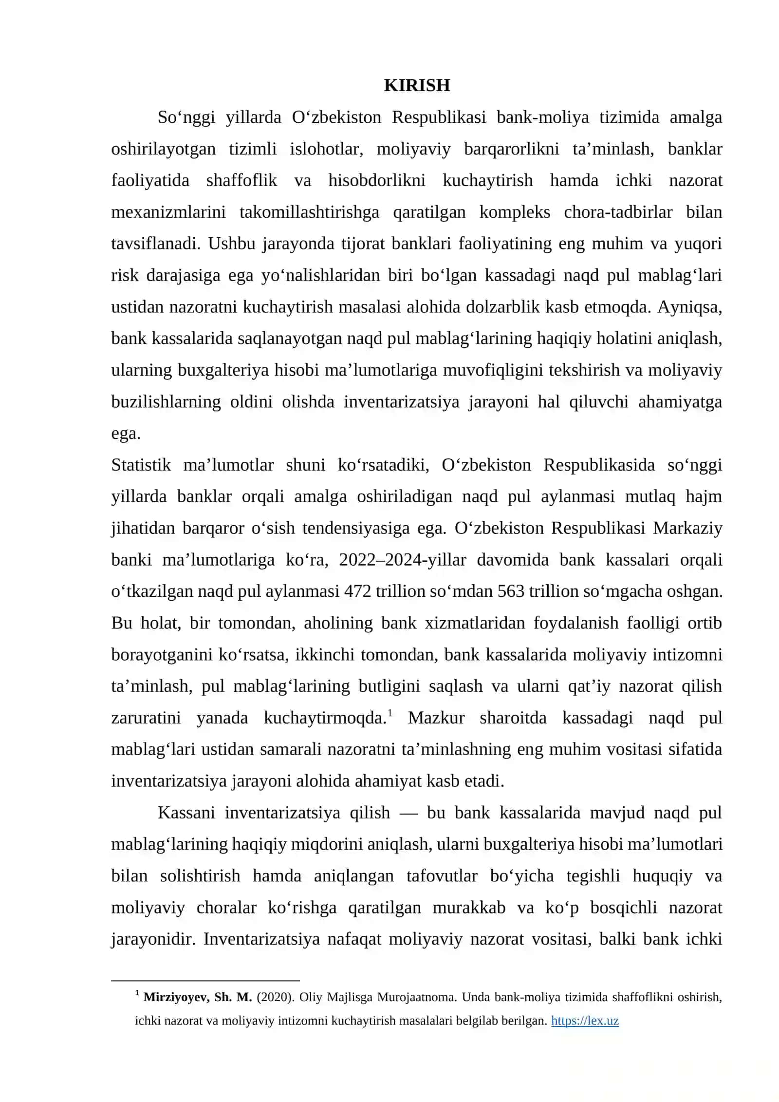 TIJORAT BANKLARIDA KASSANI INVENTARIZATSIYA QILISH TARTIBINI TAKOMILLASHTIRISH MIKROKREDIT-BANK ATB MARHAMAT TUMANI 3