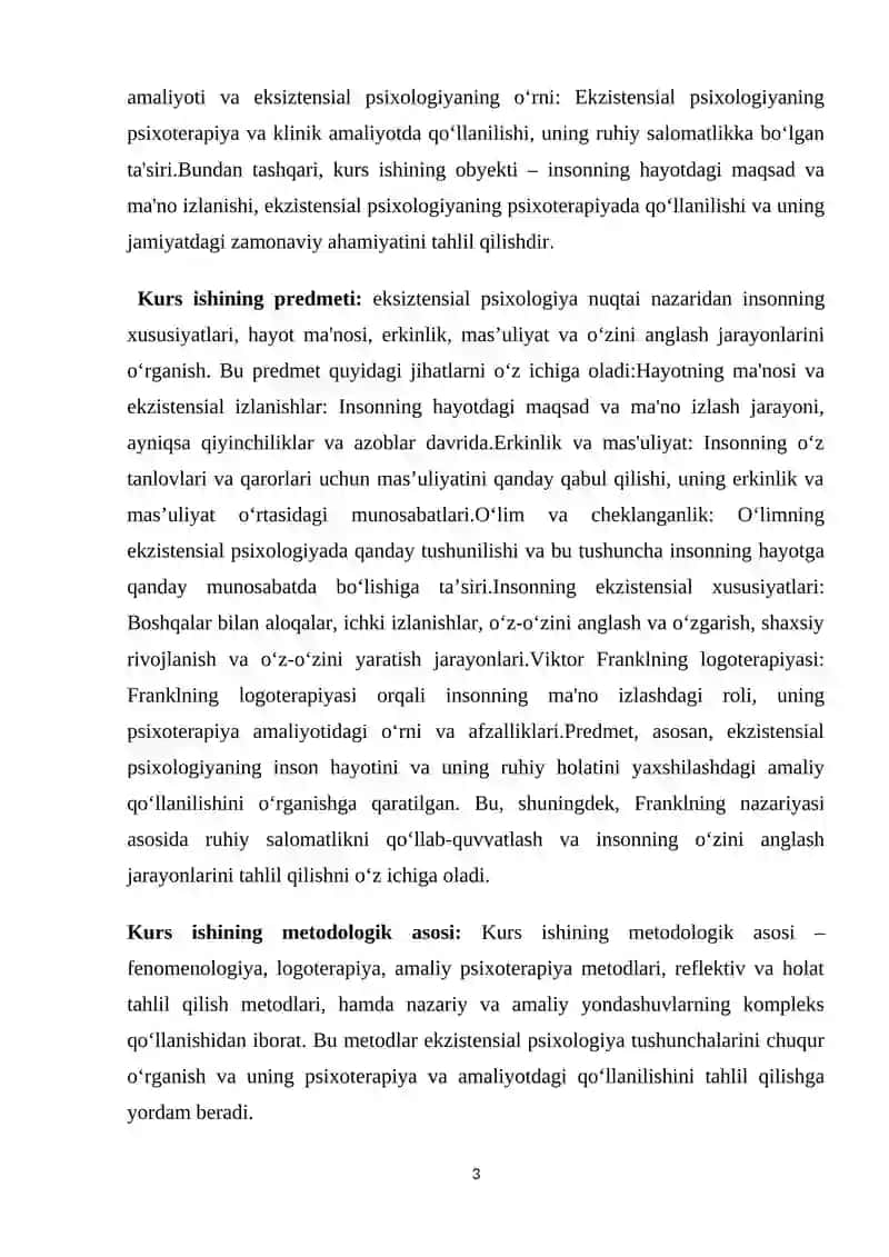 Eksiztensial psixologiyda insonning xususiyatlari Farnkl 3