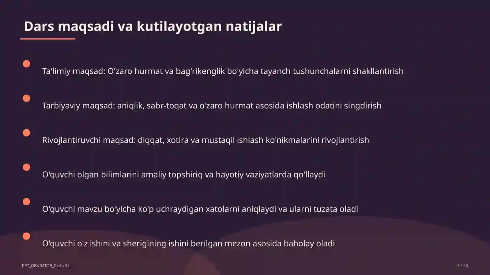 O'zaro hurmat va bag'rikenglik (7-sinf) 3