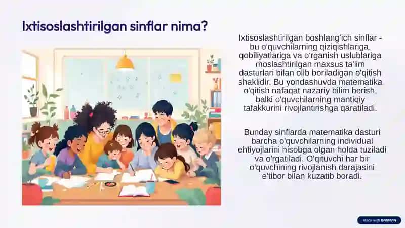 Ixtisoslashtirilgan boshlang'ich sinflarda matematika o'qitish: pedagogik-psixologik yondashuvlar 3