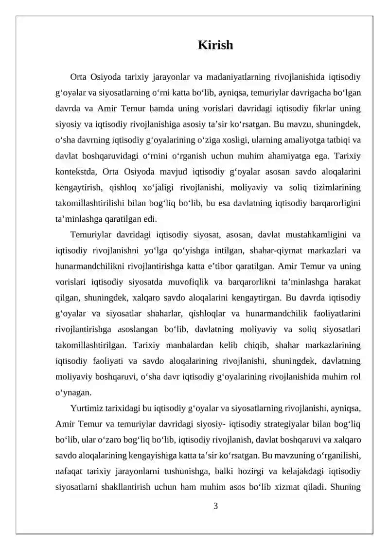 Orta Osiyodagi Temuriylar Davrigacha Bolgan Iqtisodiy Gʻoyalar va Siyosat 3