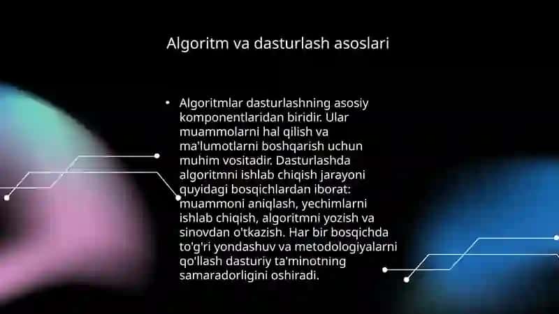 Algoritmlashtirish va dasturlash asoslari 3